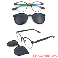 2025 vogue lunettes optiques lunettes rondes magnétiques cadre optique concepteur métal Clip sur lunettes de soleil