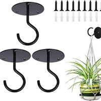 Support mural décoratif en acier de 2,56 pouces pour plantes, crochet robuste résistant à la rouille pour suspendre des plantes et des mangeoires à oiseaux