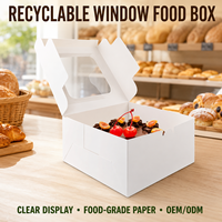 Boîtes à gâteaux blanches recyclables avec fenêtre, emballage alimentaire en papier sur mesure pour boulangerie, pâtisserie, dessert, vente en gros, directement de l'usine