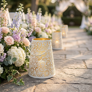 Support de bougie votive en fer blanc fait main, élégant, sans plomb, durable, avec découpe personnalisée pour la maison, les restaurants et les événements de mariage - Vente en gros - Product Image 1