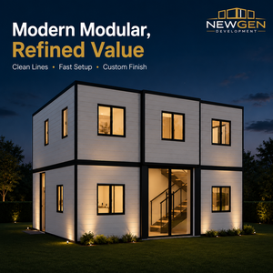 NEWGEN DEVELOPMENT Casa Modular Moderna de 2 Pisos, Diseño de Villa con Paneles Sándwich, Fácil Instalación, Líneas Limpias, Montaje Rápido - Product Image 1