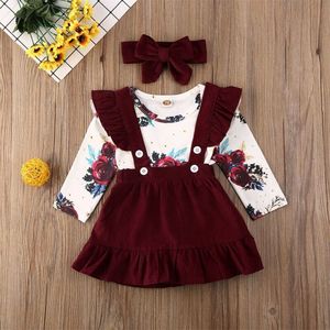 Vêtements pour bébés en velours et coton, ensembles de vêtements à la mode pour filles, vêtements pour bébés nouveau-nés, robes pour bébés filles et garçons - Product Image 5
