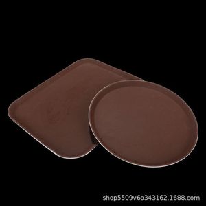 Tempered Glass Non Slip <b>Large</b> Round <b>Tray</b> For Hotels Restaurants Bars KTVs Commercial Use Solid Color - Product Image 3
