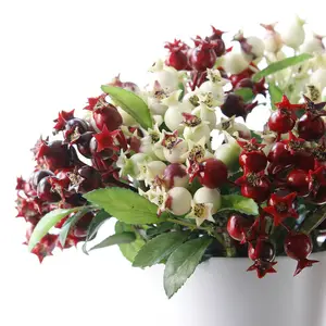 Vignes — Bouquet de fruits et feuilles de grenade artificielles, 50/9.84 pouces, fausses fleurs, pour une décoration de jardin, pour noël