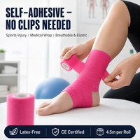 Bande de maintien élastique cohésive auto-adhésive non tissée, douce pour la peau, pour le soutien du genou en ski et les soins des blessures sportives
