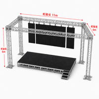 Structure de scène LED portable Muen en alliage d'aluminium et contreplaqué de 50 m² pour événements, mariages, festivals de musique 11x6x6M