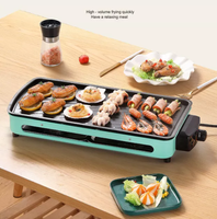 Barbecue électrique domestique pour BBQ, avec poêle antiadhésive, plaque pour cuisinière électrique, pour fête à domicile pour 3 à 8 personnes