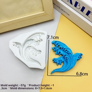 Molde de silicona ondulado hecho a mano DIY pastel de Chocolate chino Mousse pegamento de gota decorativo molde de yeso de resina desechable horno seguro - Product Image 6