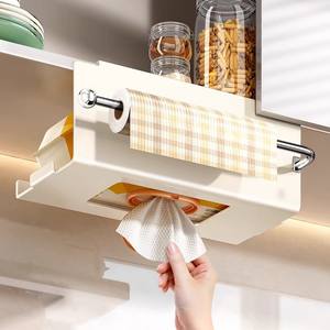 Support de papier toilette pour armoire de cuisine, largeur 4,5 cm, crochet arrière, rangement multifonctionnel pour rouleaux de papier, pour salle de bain et cuisine - Product Image 2