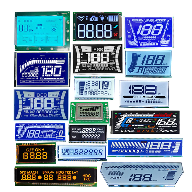 High Quality Low Power Consumption Tn Fstn Htn Va Lcd Screen 7 Segment Monochrome Custom Lcd Display For Thermostat/Speedometer