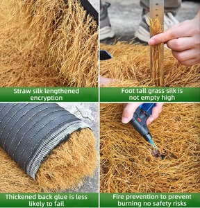 合成茅草草屋顶黄色人造墨西哥草卷帕拉帕茅草草草坪草提基酒吧小屋露台夏威夷派对 - Product Image 4