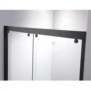 Раздвижные душевые двери отеля Корпус ванной комнаты Дом Вилла Черный алюминиевый душевой шкаф Раздвижная 8 мм стеклянная душевая дверь Экран