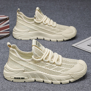 Zapatillas de deporte de malla transpirables de verano para hombre, zapatos informales blancos con cordones y punta redonda, zapatos de lujo para hombre, marcas de zapatos de lujo - Product Image 5