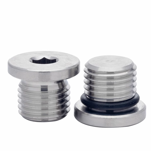 316 Stainless Steel G1/81/43/81/2 Hexagon Socket Plug ED Ring s With Side Plug Pipe Cap Oil Plug