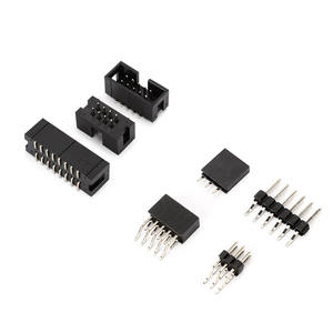 משטח ההר 2.54 שורה כפולה נחושת מצופה זהב סיכה מצופה כותרת דיור שחור דו-זווית ישרה דרך לוח מחבר ביניים - Product Image 1