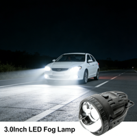 Feux antibrouillard tricolores de 3,0 pouces pour Toyota Honda, feux antibrouillard à double faisceau, projecteur bi-LED, phare de voiture universel à LED
