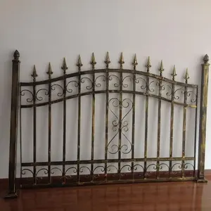 Hot Sale Adjustable New Design Cheap Wrought Iron Fence Panel Steel Metal Picket Ornamental Fence