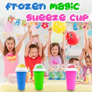 Hot Sale Ice Cream Tool Silicone Frozen Magic Cup Double Layer Slushy Cup Maker