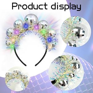 Birthday Decor Led <b>Headband</b> Glow Party Hair Accessories for Women <b>Disco</b> <b>Ball</b> <b>Headbands</b> - Product Image 4