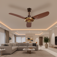Ventilateur de plafond en métal à 3 pales de 36 pouces avec commande murale à 5 vitesses ; Convient aux chambres, salles à manger et bureaux.
