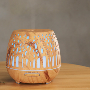 Diffuseur d'arômes en bois 400 ml, humidificateur ultrasonique avec lumière LED pour la maison et le bureau - Product Image 2