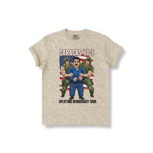 Maglietta grafica Caracas Vice unisex a maniche corte con scollo rotondo, stampa digitale, umorismo militare patriottico, streetwear, USA, Venezuela, unità - Product Image 3
