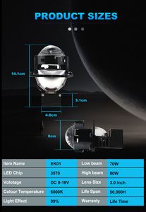 อะไหล่รถยนต์ ไฟตัดหมอกแบบโปรเจคเตอร์ <span class=keywords><strong>Bi</strong></span> LED 160W 3 นิ้ว สำหรับรถยนต์พวงมาลัยขวาและซ้าย เลนส์ H4 16000LM H7 H11 สำหรับรถยนต์และรถจักรยานยนต์ - Product Image 2