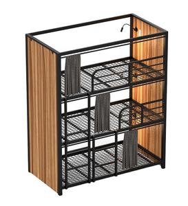 Новейший дизайн, двухъярусная кровать Лофт-отеля с деревянной панелью и ящиками, гостиничная занавеска, железная двухъярусная кровать, цены - Product Image 6