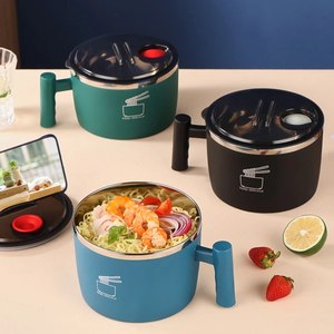 Wood <b>Bowl</b> <b>with</b> <b>Lid</b> for Instant Noodles Eco Friendly Durable Portable Kitchen Utensil - Product Image 1