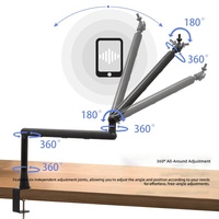 Support de microphone en métal, bras articulé, fixation de bureau, réglable à 360 degrés, pour studio d'enregistrement de podcasts