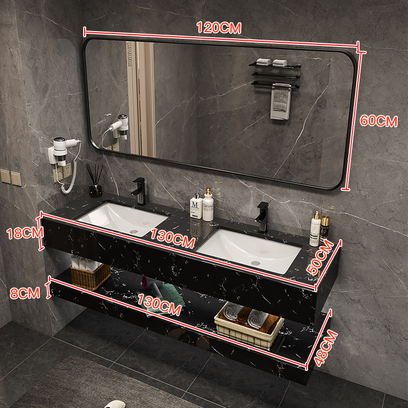 130 double layer ordinary square mirror