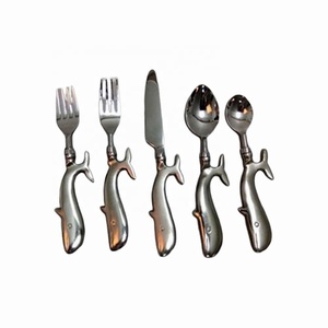 Vente chaude Dolphin Fish Design Ensemble de couverts en acier inoxydable avec miroir polonais écologique et durable pour la rentrée des classes - Product Image 1