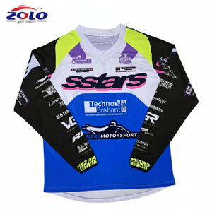 Maglia da Gara a Maniche Lunghe per Adulti da BMX e Dirt Bike, Maglia da Moto Fuoristrada Traspirante con Stampa a Sublimazione Personalizzata - Product Image 1