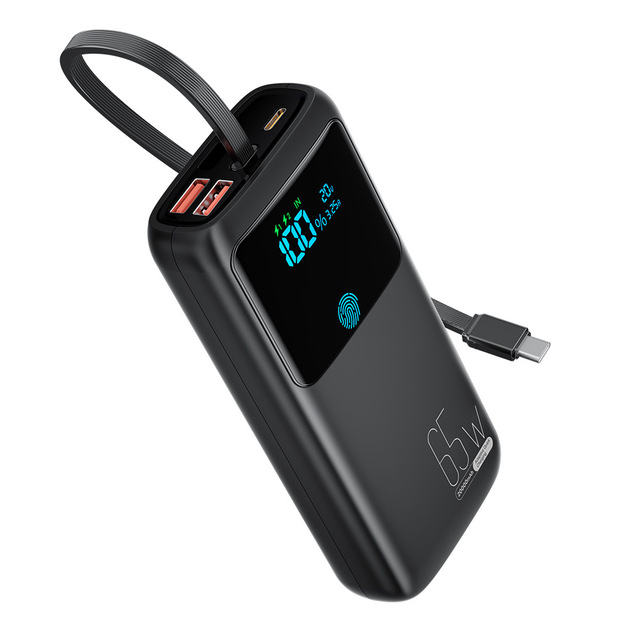 PD65W 20000mAh High Capacity Mobile Power Bank Dual USB Type-C Ports Fast Charging LED Display for Iphone Computer