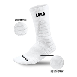 Chaussettes de sport unisexes de basket-ball de volley-ball personnalisées de couleur unie Chaussettes d'athlétisme de course professionnelle pour hommes - Product Image 2