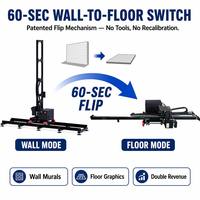 Imprimante UV 3D murale/sol 2-en-1 1600 mm avec mode de rotation en 60 secondes pour utilisation multi-surfaces intérieure/extérieure