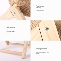 Planche à gratter durable pour chat Jouet en bois pour chat avec griffe de meulage pour lapin Corde de chanvre Support d'escalade Fournitures pour animaux de compagnie pour chats