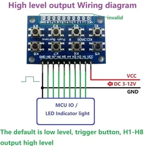BSSY)Eletechsup KC13A08 Módulo de Teclado de 8 Botones para PLC MCU AVR ARM LED Breadboard Electrónica DIY - Product Image 3