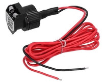 Adaptateur allume-cigare 12V câble rouge et noir avec couvercle à ressort pour motos et bateaux