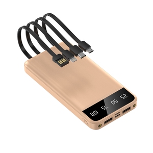 Power Bank 20000mAh Pantalla digital 2A Carga rápida Powerbank portátil 20000mAh con 4 cables PowerBanks delgados - Product Image 4
