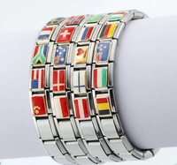 Pulsera de Acero Inoxidable con Cuentas y Dijes Italianos, Diseño de Bola, Regalo Moderno para Hombre, Venta al Por Mayor