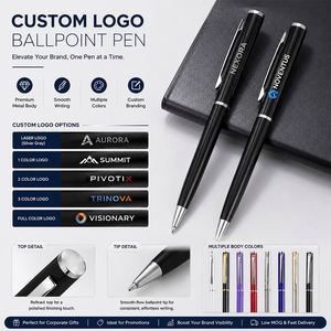 Bolígrafo Clásico de Metal Personalizado para Oficina y Hotel, Escritura de 1.0 mm para Firmas de Recepción e Impresión de Logotipos - Product Image 3