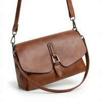Sac à bandoulière vintage marron en PU pour femme, avec boucle, style mode, sac de luxe à la mode pour usage quotidien