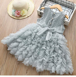 Vêtements pour enfants, robe élégante d'été à col rabattu, sans manches, pour petites filles, robe douce - Product Image 2