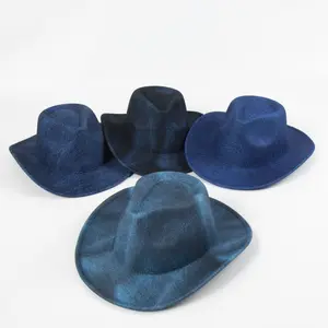 Cappello fedora in Denim di moda all'ingrosso per cappelli da Jazz messicani per feste eleganti da donna Vintage all'aperto caldo Casual