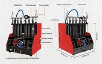 Máquina de Limpieza y Diagnóstico de Inyectores de Combustible Ultrasónicos para Inyectores GDI