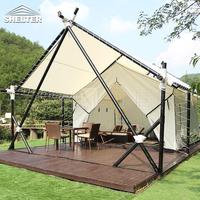Tente de camping de luxe imperméable, tente de safari en toile, extérieur