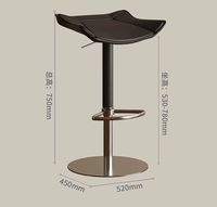 Tabouret de bar pivotant réglable en cuir de selle moderne de qualité supérieure avec design écologique pour hôtel et usage domestique