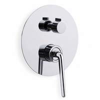Ensemble de douche dissimulé en laiton poli brossé de style européen, trois fonctions, design moderne et épuré, pour usage domestique transfrontalier