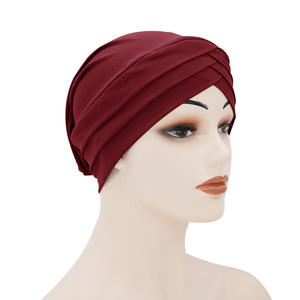 Vente en gros, nouveauté, chapeaux turcs islamiques de luxe pour femmes musulmanes, bonnet de nuit à large bande, bonnet en satin, foulard en coton - Product Image 1